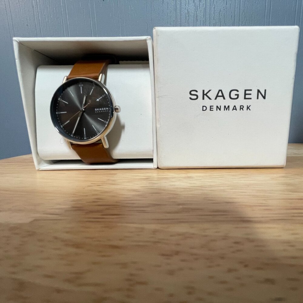 Skagen Denmark Luggage Leather Watch